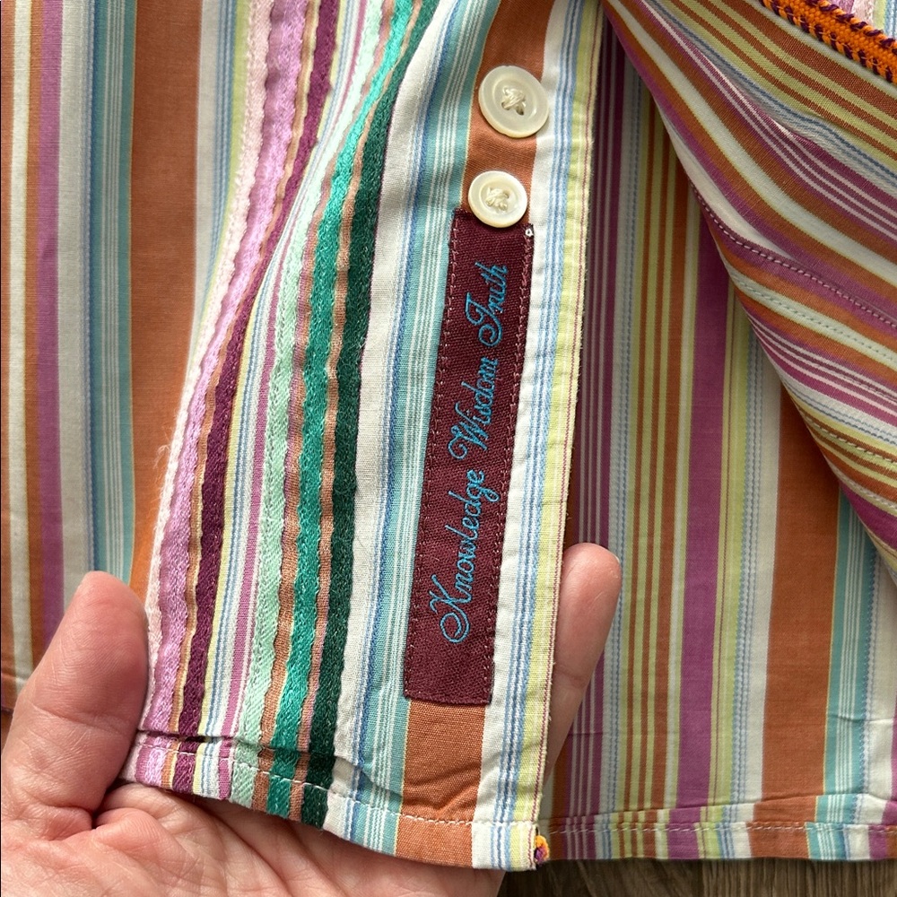 Like new - ROBERT GRAHAM Colorful Striped & Floral Patterned Button Down Shirt - Picture 5 of 9
